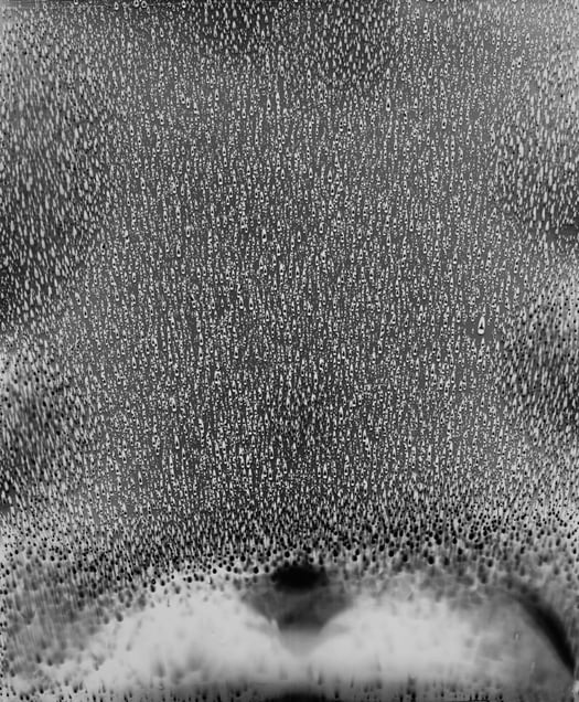 Rain Study (Puna) #9. Unique gelatin silver photogram of rain. 24x20 inches, 2014
