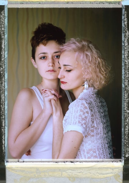 Where love is illegal. "O" (right) and "D" (left), St Petersburg, Russia. Nov. 9, 2014. Lesbian couple O (27) and D (23) were holding hands and sharing a kiss on their way home after a jazz concert late at night on Oct. 19 when they say they were attacked. A stranger accused them of being lesbians, punching and kicking them repeatedly.