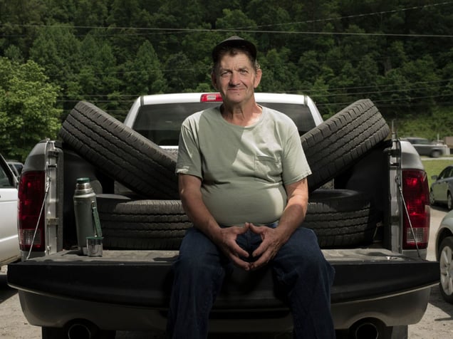 Robert Messer is a retired sawmill worker and sells various items at Uncle Bill's Flea Market in Whittier, NC to pick up a little extra money. © Forest McMullin