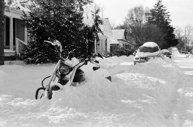Snowed in Motorcycle, Bloomington, IN, 2026.