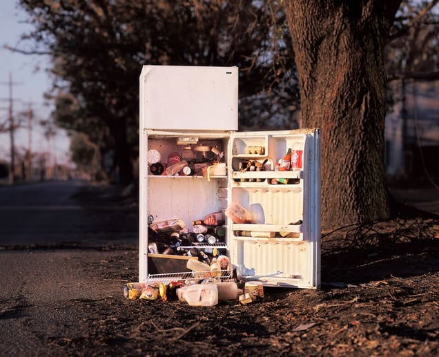 Refrigerator on Franklin Avenue, New Orleans, from In Katrina's Wake: Portraits of Loss from an Unnatural Disaster © Chris Jordan, courtesy of Prix Pictet 2008