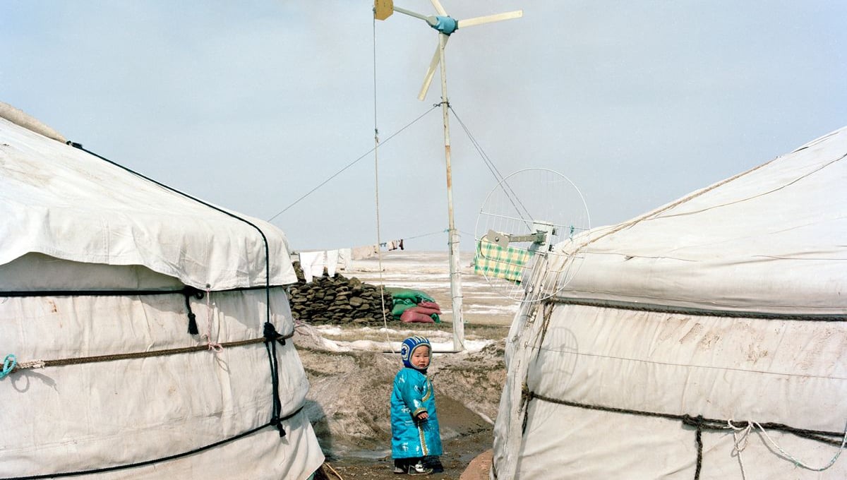 A child outside Monglian yurt,2013