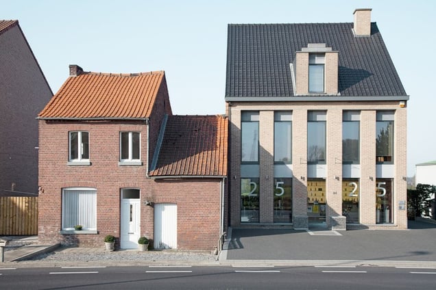 Neigbors is a series of typical Belgian double houses. Every single building is an expression of individuality. These various and often contradictory partnerships are remarkable. When people with so often opposite taste and style manage to live side by side © © Herman Van Den Boom, Belgium, Finalist, Architecture, Professional Competition. 2014 Sony World Photography Awards