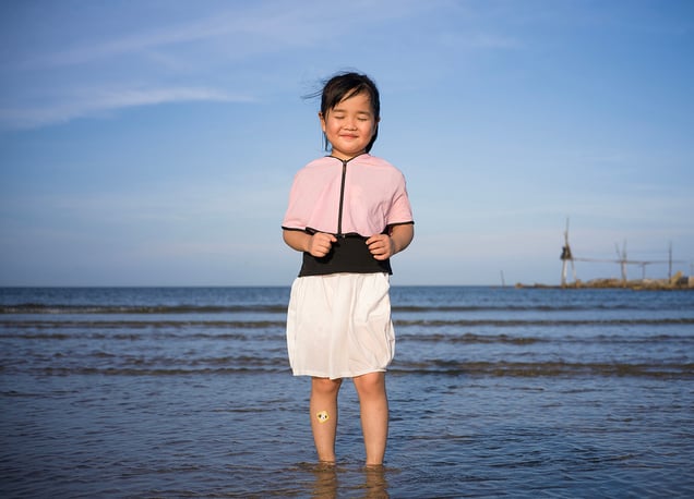 On July 13, 2024, in Zhangzhou City, Fujian Province, China, Lin Wenxi is recalling the most 
impressive thing about her treatment for leukemia.