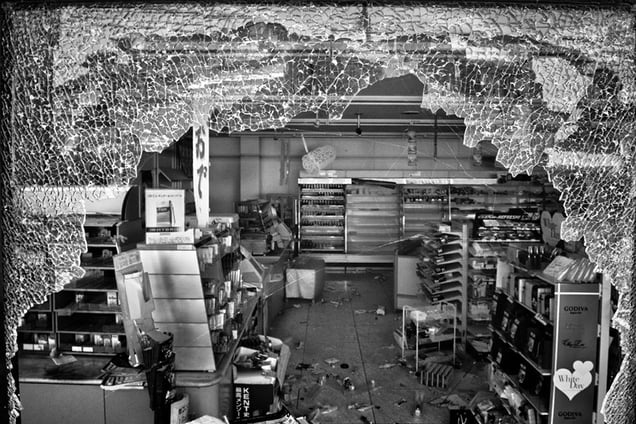 Market devastated by thieves, Namie city, from the series Fukushima "No Go" Zone, © Pierpaolo Mittica.