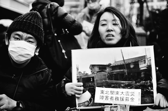 Fundraising activities of the huge earthquake of East Japan