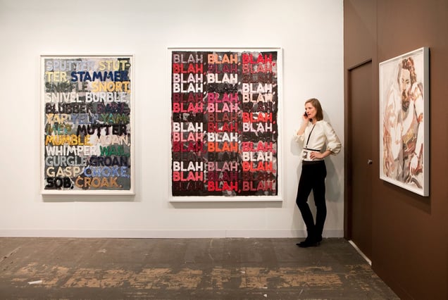 Two Palms, Armory Show 2011  Artists: Mel Bochner, Elizabeth Payton  © Andy Freeberg