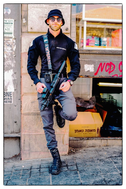 Security guard, Jerusalem, Israel, street