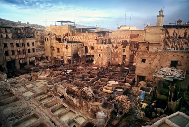 Fes, Morocco: Moroccan leather was famous around the world already in the middle ages. The way they work in the tanneries in the old part of the city has not changed over the centuries. © Matjaz Krivic