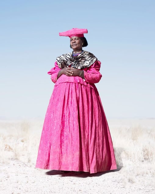 Lady in Pink with Zebra Scarf © Jim Naughten