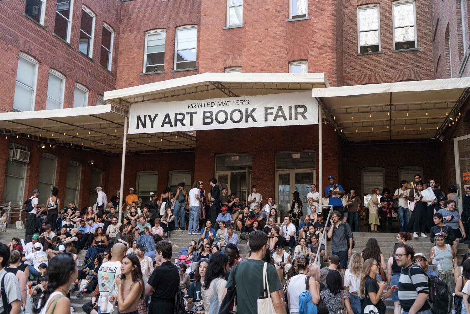 Exterior view of the NY Art Book Fair—a staple event in the city's cultural agenda. © Ally Caple