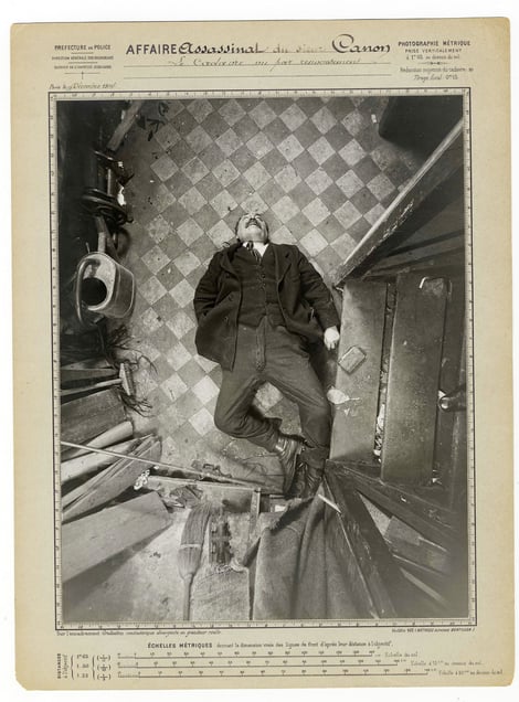 Alphonse Bertillon. Murder of Monsieur Canon, boulevard de Clichy, 9 December 1914 © Archives de la Préfecture de police de Paris. Courtesy of Préfecture de police de Paris, Service de l’Identité judiciaire.