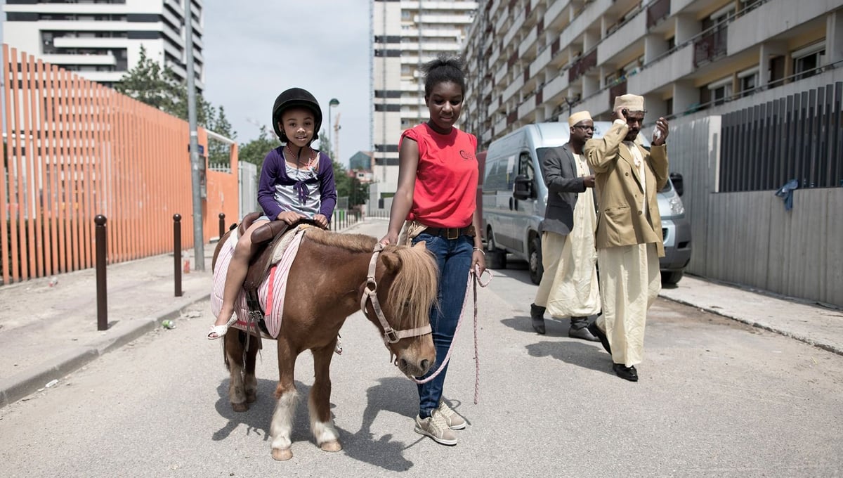 That day is the block party, organized by a local association. Youth of the neighborhood helps to regulate the various activities: pony, stilts, african braids stand, parades... The party will end when a drunk man will threaten some youth with a stick. © Hugo Aymar