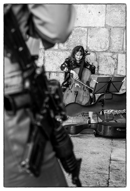 Israel, Jerusalem, black and white photo, Street,