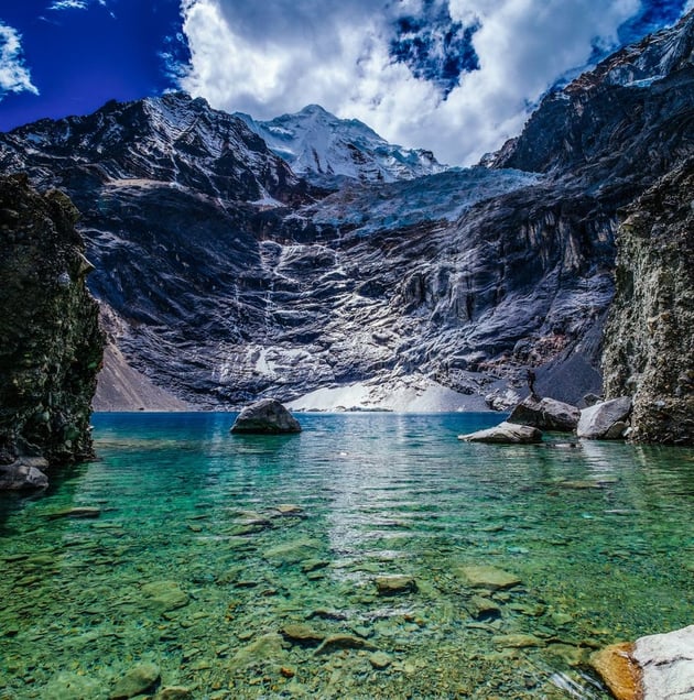 Santa Rosa Lake Below Sarapo and Siula Grande