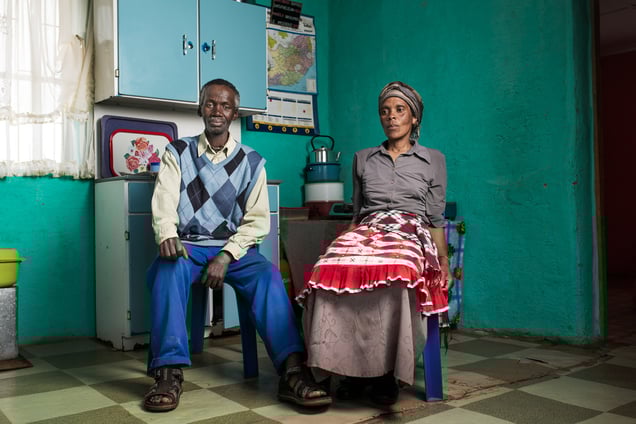 Kenneth Nqose with his wife Nonuseko - Cofimvaba, South Africa 2015