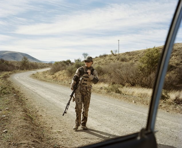 huntress, baboon hunting, cradock, eastern cape, south  africa-from the series 'hunters'-David Chancellor