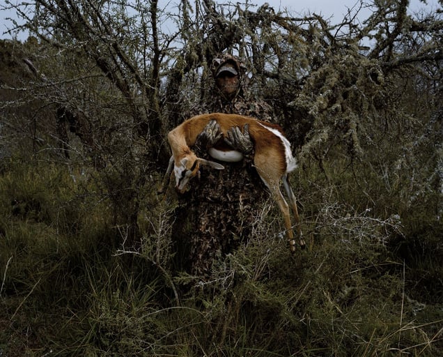 untitled hunter with springbok # I, eastern cape, south africa-from the series 'hunters'-David Chancellor