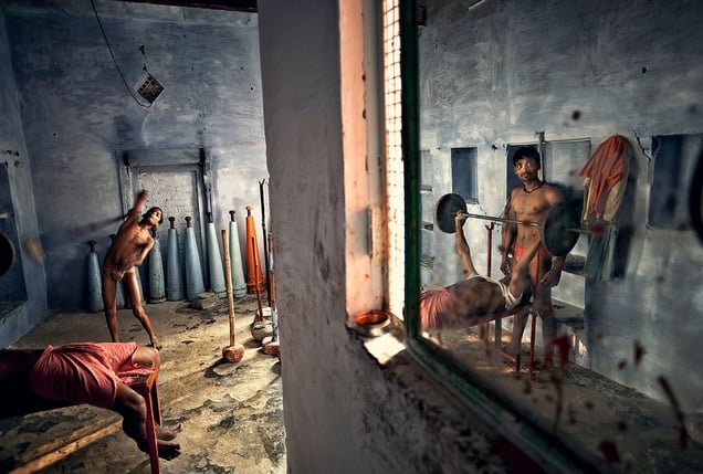 Varanasi, India: A gym in which the local boys train and form their bodies for Kushti, a traditional Indian wrestling discipline. © Matjaz Krivic