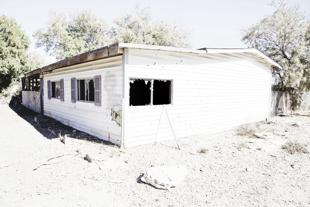 Abandoned house at Bombay Beach.