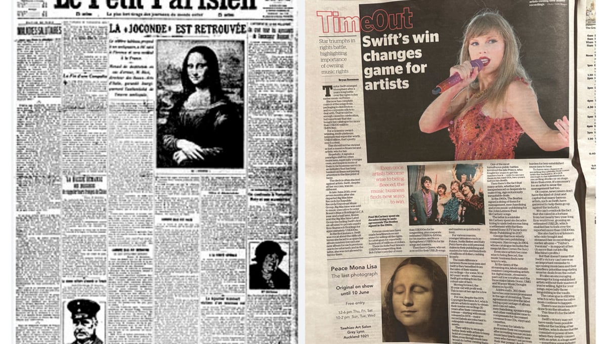 newspaper - Taylor Swift and Mona Lisa