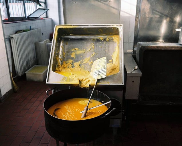 Army Cooks, Lepoglava, HR, 2007. Tomo owned a restaurant in Opatija, where anti-Tito protestors met. Tomo was arrested for harboring anti-government sentiment and sentenced to 20 years. In prison, he learned to cook meals using rotting groceries. Thanks to his mastery of the art of cooking, his friends from prison now occupy seats in the Croatian parliament. © Martin Kollar.