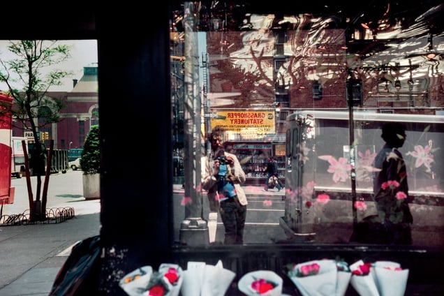 Self-Portrait in a Flower Shop Window, New York, NY, 1981 © Robert Herman