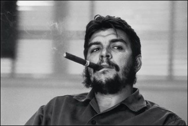 Che Guevara, 1963. The icon: this picture appeared on p. 27 of Look (published 9 April 1963) in a very small format and severely cropped. © René Burri / Magnum Photos