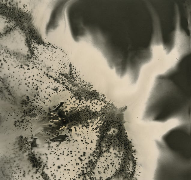 Untitled work of Fire .05-08-13 8x8.5 Unique gunpowder generated gelatin silver print.