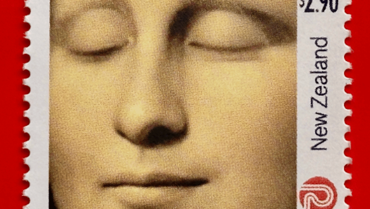 New Mona Lis stamp postcard
