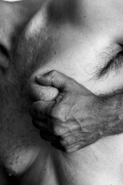 man fist torso, no head