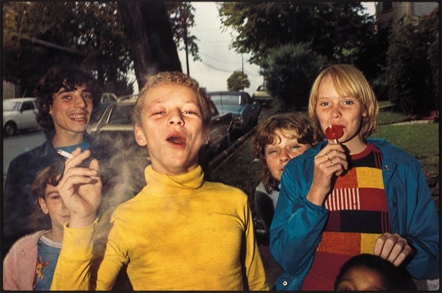 Boy in Yellow Shirt Smoking, 1977