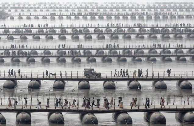 The pilgrims and devotees of the Maha Kumbh Mela — the largest spiritual gathering on the planet, held every 12 years © Wolfgang Weinhardt, Germany. Shortlist, Travel, Open Competition. 2014 Sony World Photography Awards