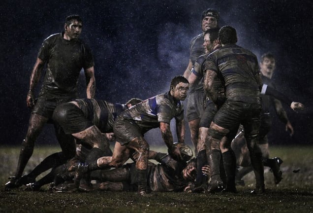2nd prize Sports Singles: © Ray McManus, Ireland, Sportsfile. Scrum half, Old Belvedere vs. Blackrock, Dublin, Ireland, 5 February. Action from a rugby match between Old Belvedere and Blackrock played in heavy rain in Dublin, Ireland.