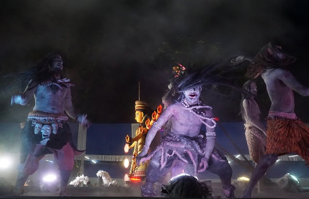 Eyes closed, body ash-covered—seeking liberation beyond the mortal world.