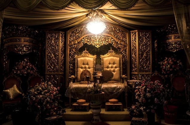 Jamil Kamsah collected antiques from several  Malay weddings which he worked as a make up artist,creating his own home into a wedding studio of his own. Every house in Kampong Buangkok boasts a character of its own, unlike linear public housing structures in Singapore.© Amrita Chandradas