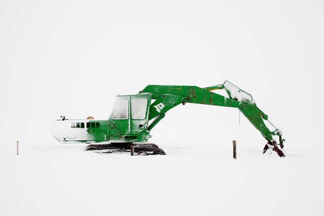 Green excavator
