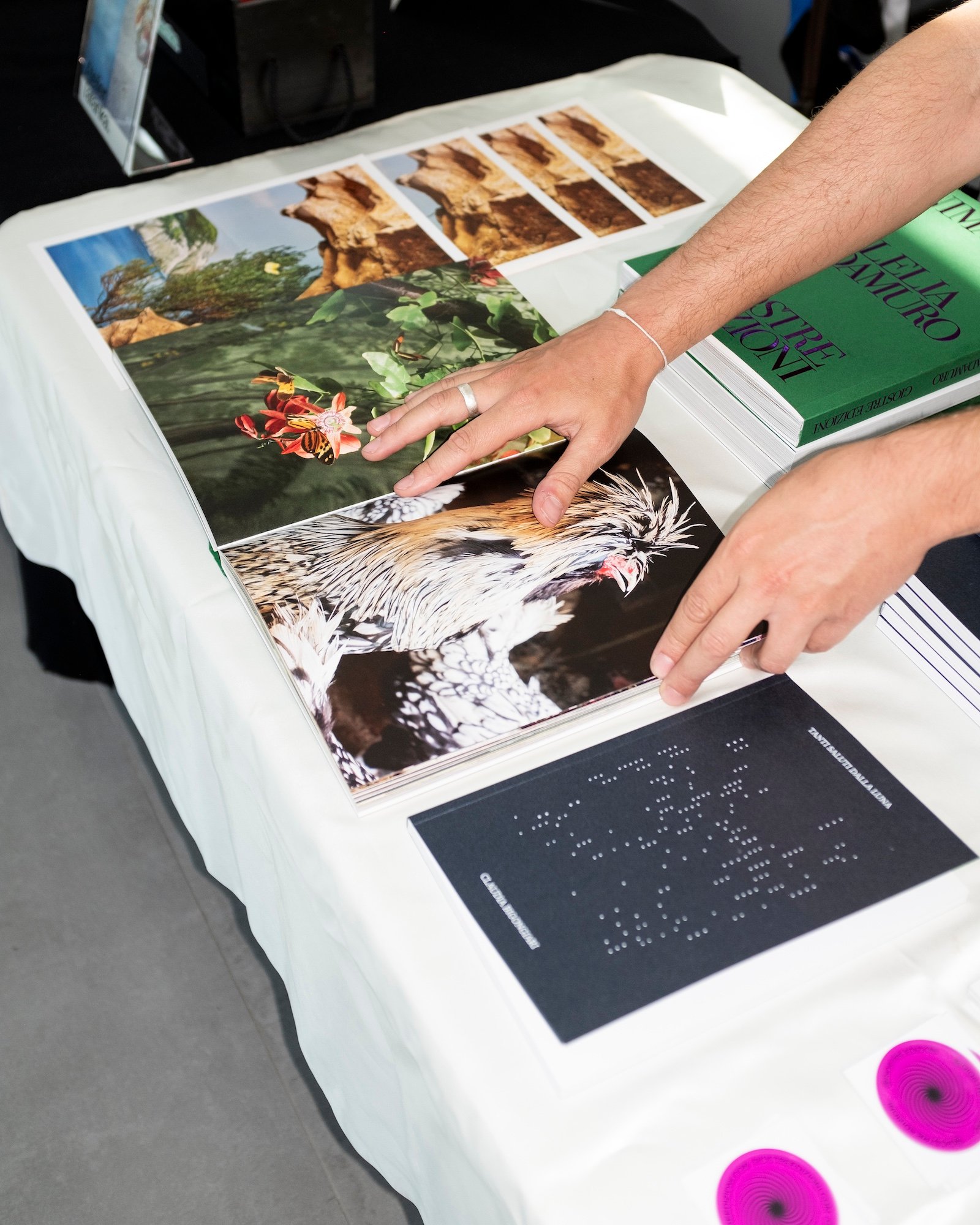 At Photobook Mania. Photobooks offer the rare chance to read and flick through books on the spot and make new discoveries. © Photobook Mania