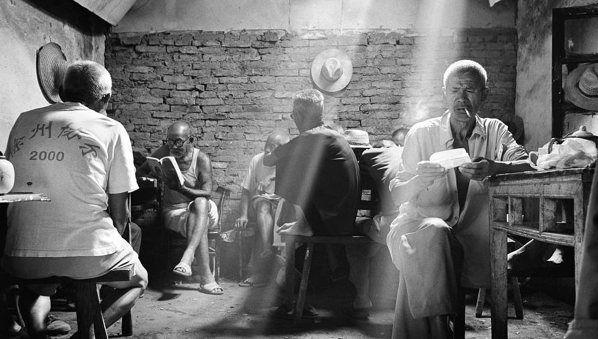 Tea house reading, Suixi, Anhui Province © Kate Shortt