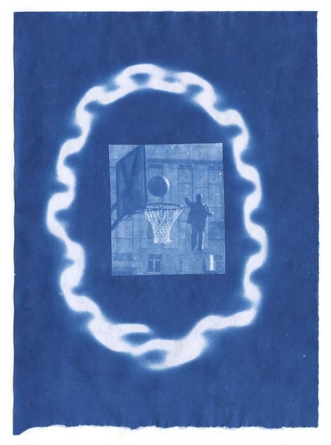 Three Point Shot, 2014. From the series "Cyanotypes." Showing at Roman Road. Courtesy of PhotoLondon.