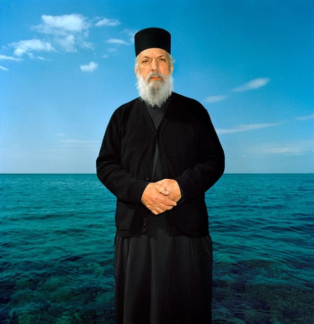 Thomas, a priest-monk, Karoulia, 2008. From the series "Athos/Colors of Faith"