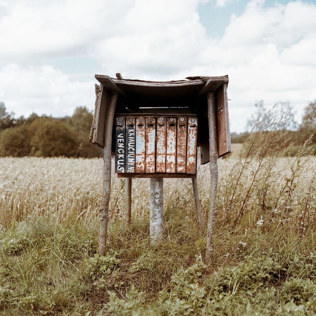 Village mailbox, Pasuosiai, Panevezys district.