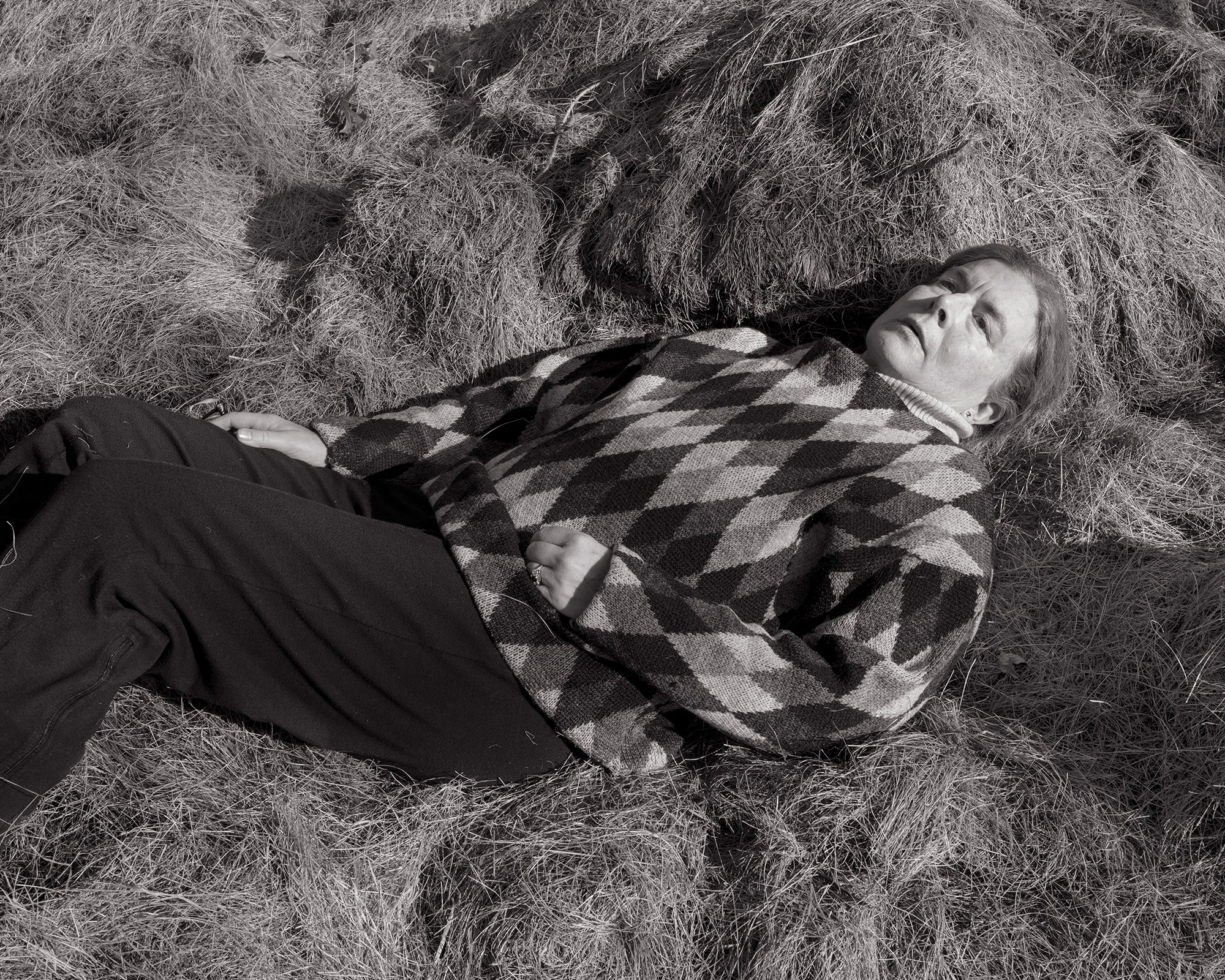 Grace resting on a hay stack, 2022 © Scott Offen