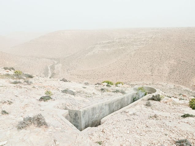 Gun placement, Bunker Z97, after a sandstorm, Wadi Zitoune Battlefield, Tobruk perimeter, Libya | From the book "Topography is Fate: North African Battlefields of World War II" | © Matthew Arnold Photography