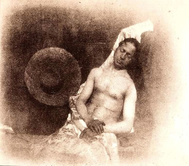 Drowned self-portrait,1840. © Hippolyte Bayard, courtesy of The Collection of the French Photographic Society.