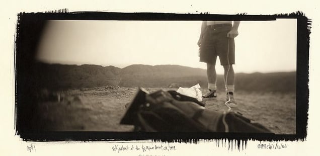 Self portrait at the top, Mojave Desert, CA, 1999. © Chris McCaw