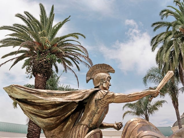 Now, in the very same place, a statue of the Roman Emperor Caesar Augustus greets visitors to The Emperor's Palace Casino and Chariots Entertainment World. From the series "Previously Significant Places" © Graeme Williams, courtesy of Huis Marseille