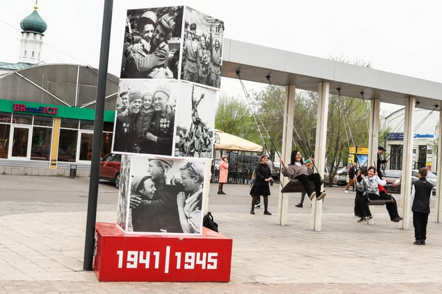 An exhibiton in honor of Ulan-Ude's significance during World War II is seen in Ulan-Ude, Republic of Buryatia on May 15, 2024.