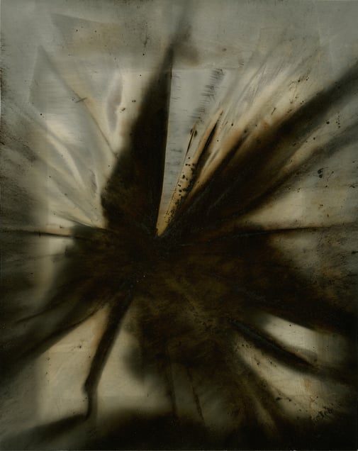 Untitled Work of Fire .19-06-13 Unique gunpowder generated gelatin silver print.