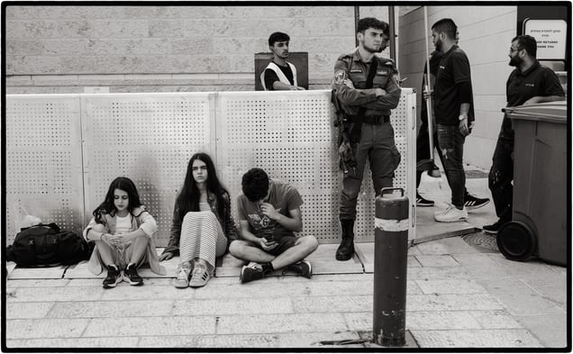 Israel, Jerusalem, black and white photo, street,